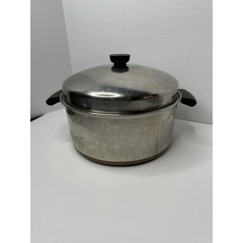 Vintage Revere Ware 1801 Copper Clad 5 Qt Casserole Pan Pot W Lid 10 In USA